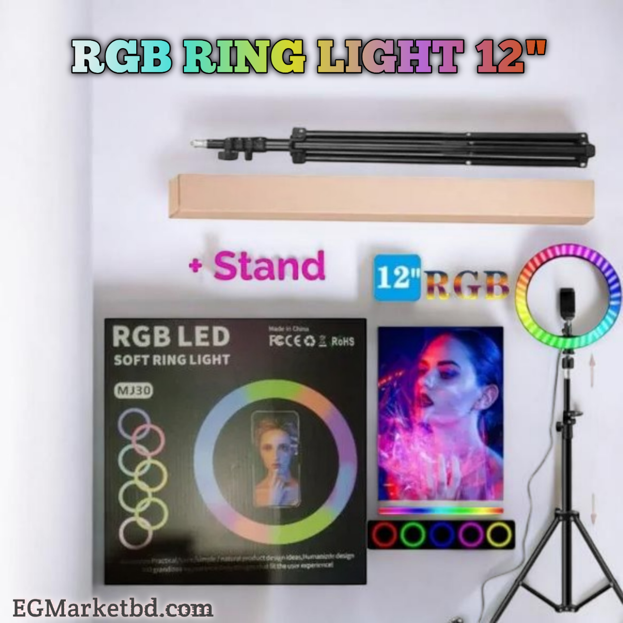 20260315_191850 RGB Ring Light with Stand – 12" Professional LED Ring Light for Live, Video & Makeup.